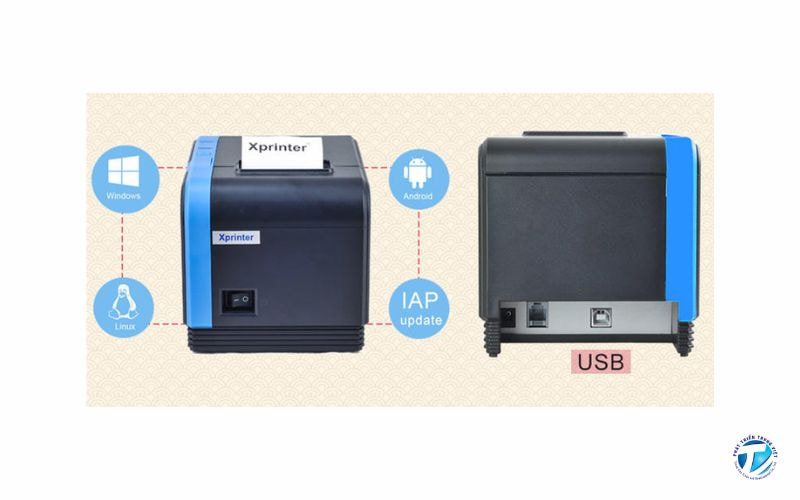 Máy in đơn hàng có nhiều cổng kết nối thuận tiện sử dụng